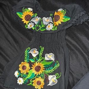 Sunflower off shoulder dress